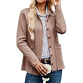 GRACE KARIN Women Casual Cardigan Knit Button Down Jacket Long Sleeve Sweater Blazer with Pockets