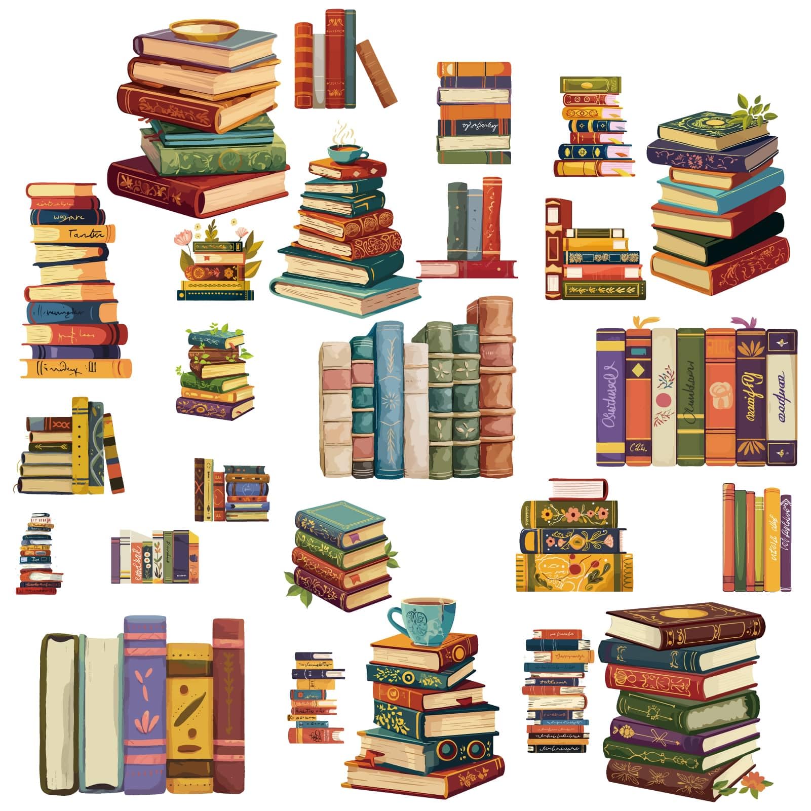 CRASPIRE 8 Sheets 8 Styles Book Window Stickers Boho Books Window ...