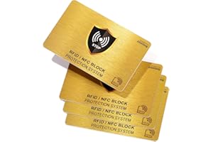 KOLIANG RFID Blocking Card | NFC Contactless Cards Protection | 1 Card Protects Your Entire Wallet | No More Need for Single Sleeves | for Men or Women, Credit Card Holder, Wallets or Passport (Gold)