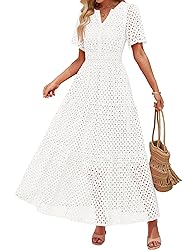 ZESICA Women's 2025 Summer Short Sleeve Maxi Dress