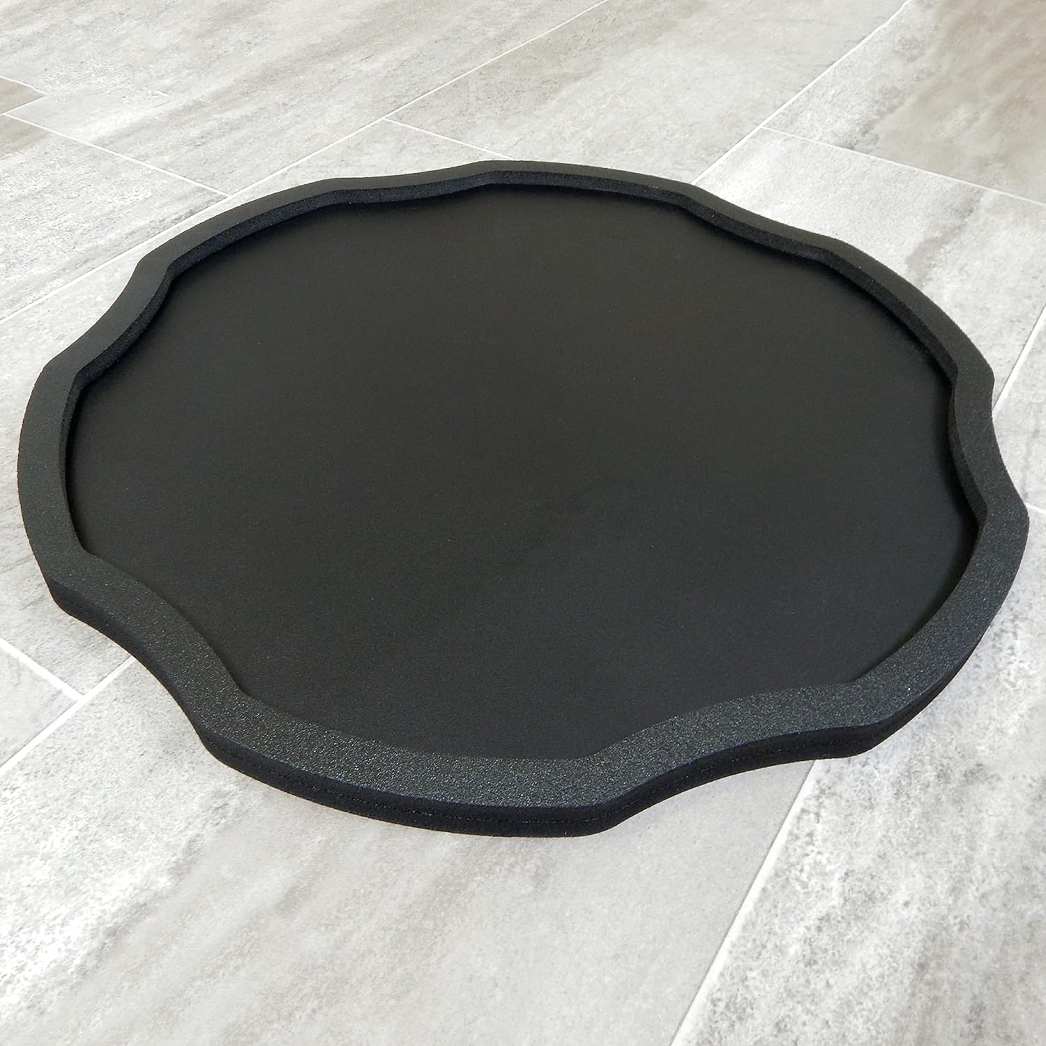 Tree Stands - Polar Whale Christmas Tree Mat Black Heavy Duty Floor Protector Stand Tray Waterproof Foam Scratch Protection Indoor Outdoor Washable 23.5 Inches Wide