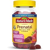 Nature Made Prenatal Gummies with DHA and Folic Acid, 60 Gummies | Prenatal Vitamins for Women for Daily Nutritional Support, With Folic Acid and 15 Other Nutrients, Gluten Free, 30 Day Supply