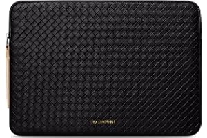Comfyable Woven Laptop Sleeve 13 Inch Faux Leather Compatible with 13/13.3/14 Inch MacBook Air & MacBook Pro M5 M4 M3 M2 2025