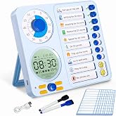 Herloreen 3 in 1 Visual Timer for ADHD, Chore Chart &amp; Task Planner for Kids | Morning Schedule Board for Time Management, Visual Routine Checklist for Home &amp; School