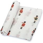 LollyBanks Muslin Swaddle Blanket | 100% Cotton | Newborn and Infant Blanket | Large 47 x 47 inches for Girls | Light Weight and Breathable | Nutcrackers Christmas Theme