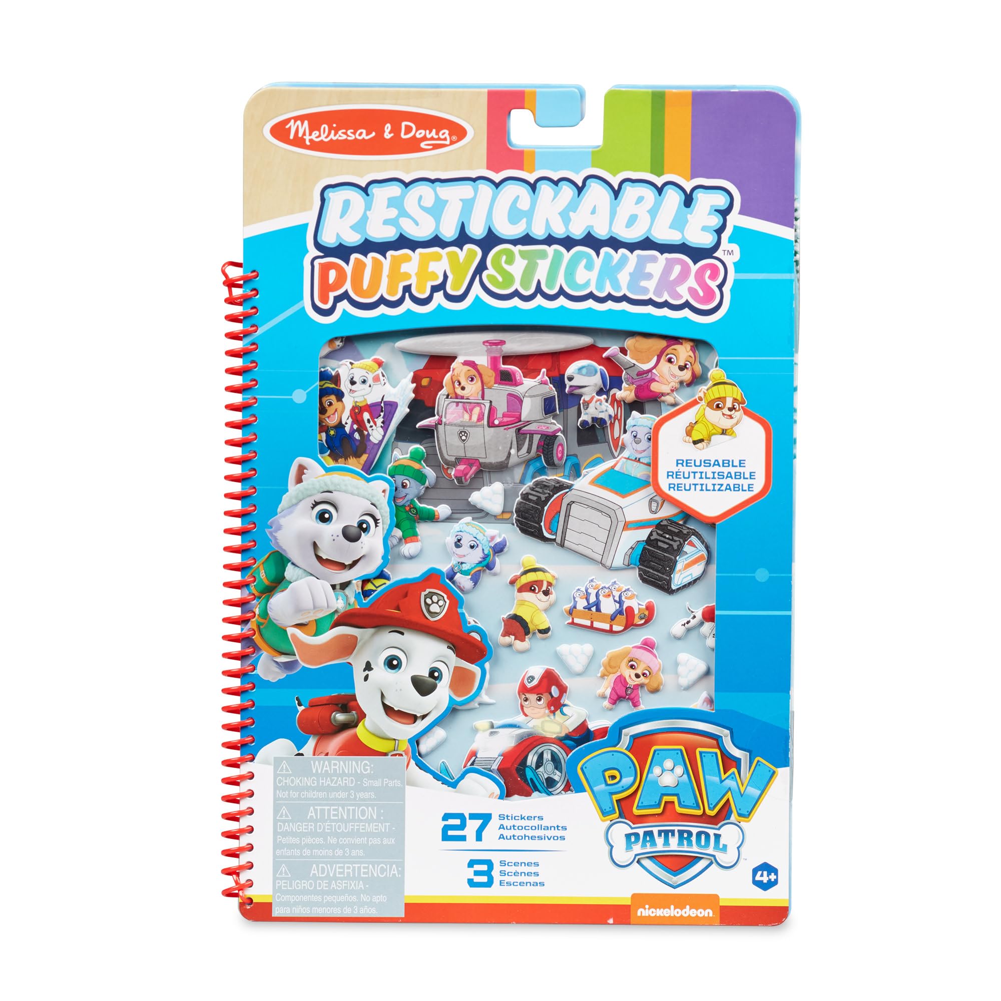 Melissa & Doug PAW Patrol Restickable Puffy Stickers - Jake's Mountain, Multicolor, 33257