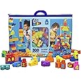 Mega BLOKS First Builders Toddler Blocks Toys Set, Even Bigger Building Bag with 300 Pieces and Storage, Blue, Ages 1+ Years
