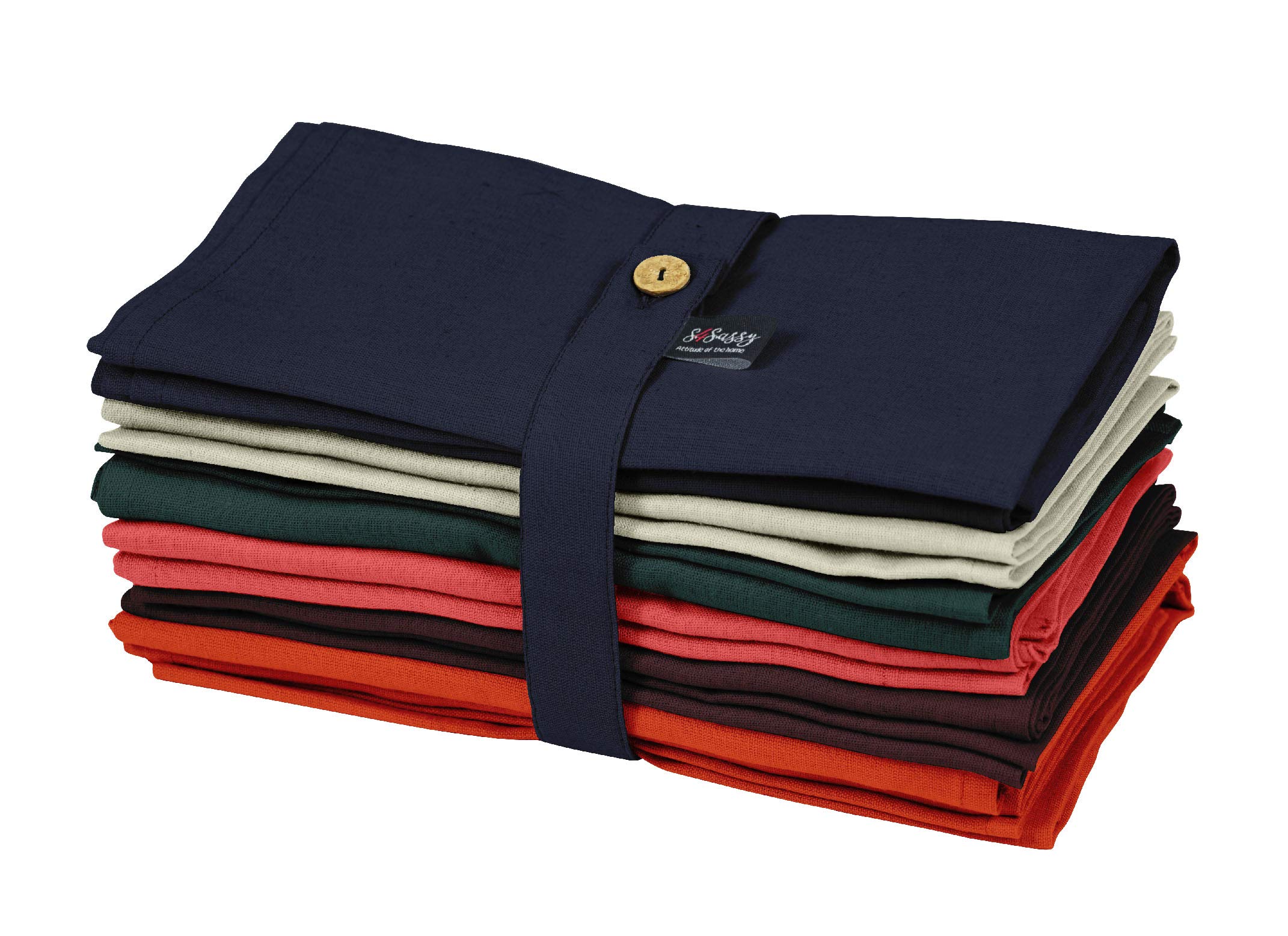 S4Sassy Multicolor Solid Home Decor Re-Usable Napkin Dinning Set Wedding Party Table Linen 12 Pcs