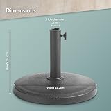VonHaus Parasol Base 12kg Round Polyresin Black 57mm Hole Patio Garden view 4