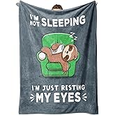 Funny Birthday Gifts for Men, I'm Not Sleeping Blanket, Dad Grandpa Husband Birthday Gift Ideas, Funny Gift Blanket for Boyfriend Brother Uncle, 60" x 50"