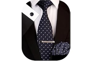 SIILLKEVIN Plaid Men's Tie Silk Necktie and Pocket Square Cufflink Tie Clip Set Checkered