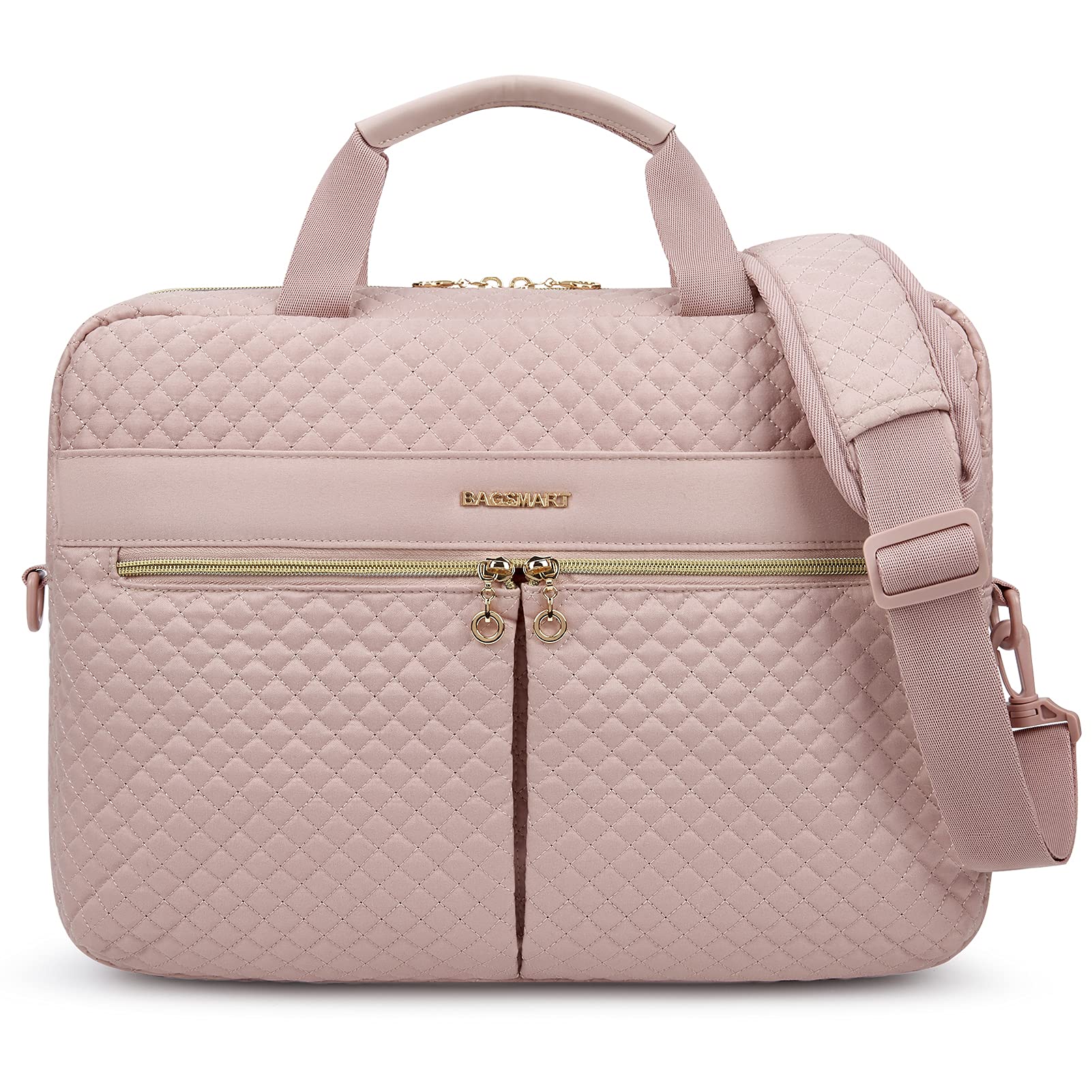BAGSMART Laptop Bag, 15.6/17.3 Inch Briefcase for Women Large Laptop Case Computer Bag Office Travel Business, Pink