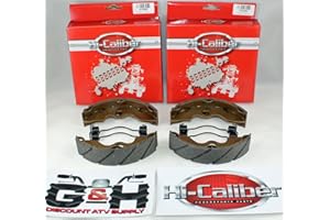 HI-CALIBER POWERSPORTS PARTS (2 Sets) WATER GROOVED Front Brake Shoes & Springs for Honda 1997-2013 TRX 250 Recon