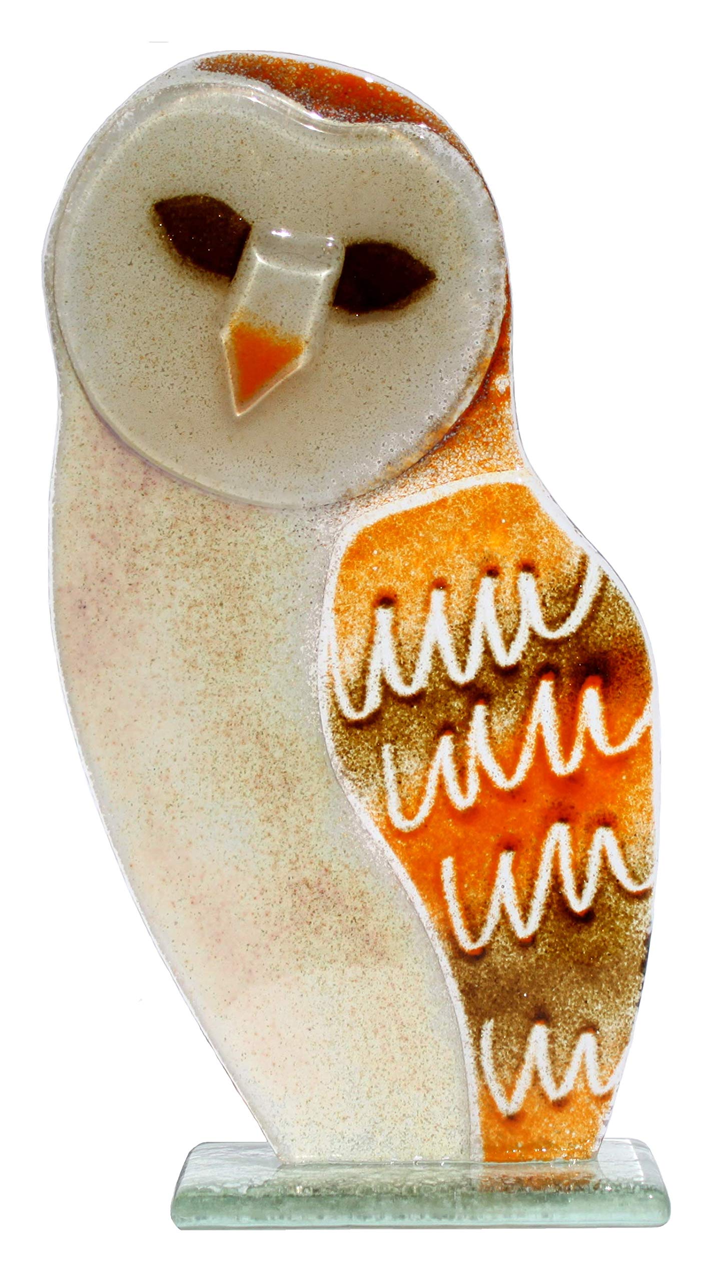 D&J Glassware Fused Glass Barn Owl