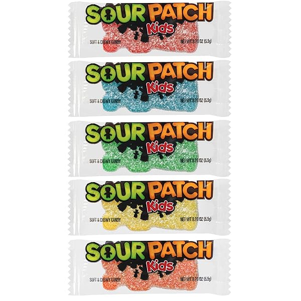 SOUR PATCH KIDS BIG KIDS INDIVIDUALLY WRAPPED SOFT & CHEWY CANDY, EASTER CANDY, BULK CANDY, 1 BAG (100 PIECES)