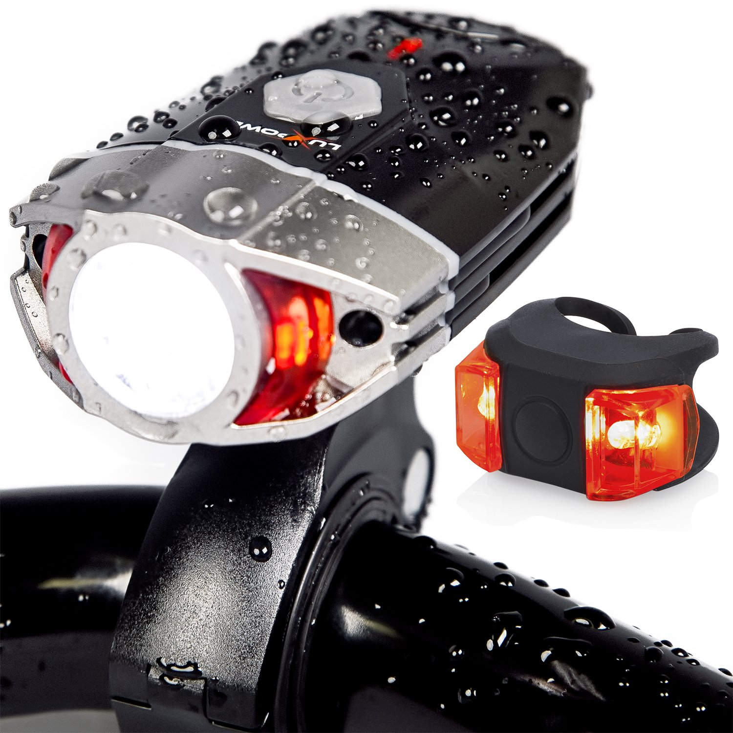 Bike Light Set Rechargeable Galaxy 400 Lumens LED Bicycle Head And Tail