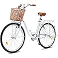Viribus Beach Cruiser Bike for Women, Female Cruiser Bike 24 26 in, Womens Bike with Basket 1 Speed, Cruiser Bike for Short Women with Rack, Retro Step Through Bike, Commute Bicycle Women Ladies