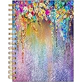 iampanda Spiral Journal Notebook,Strong Twin-Wire Binding with Premium Paper for Girl Women,60 Sheets A5 College Ruled Notebook/Journal,Perfect for School Office Home Gifts,Watercolor Ivy Flower