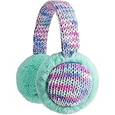 F Flammi Kids Knit Earmuffs Winter Outdoor Furry Ear Warmers for Boys Girls from Toddler to Big Kids