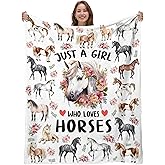 Horse Gifts for Women, Horse Soft Warm Throw Blanket 50" X 60", Horses Gifts for Women, Valentines Day Gift, Funny Blanket Present, Horses Lovers Blanket