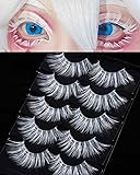 Outopen 5 Pairs White False Eyelashes for