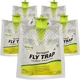 RESCUE! Outdoor Disposable Fly Trap – Hanging Fly Catcher with Attractant Bait, Fly Bag for Patio, Yard, Trash & Farm Areas –