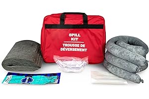 THE RAG FACTORY Pro-Grade Industrial Spill Kit – Maximum Absorption for Automotive and Hazmat Cleanup – Compact Universal Kit for Oil, Fluid, Waste and Chemical Spills