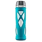 ZULU Atlas Glass Water Bottle with Flip Lid, Teal, 20 oz