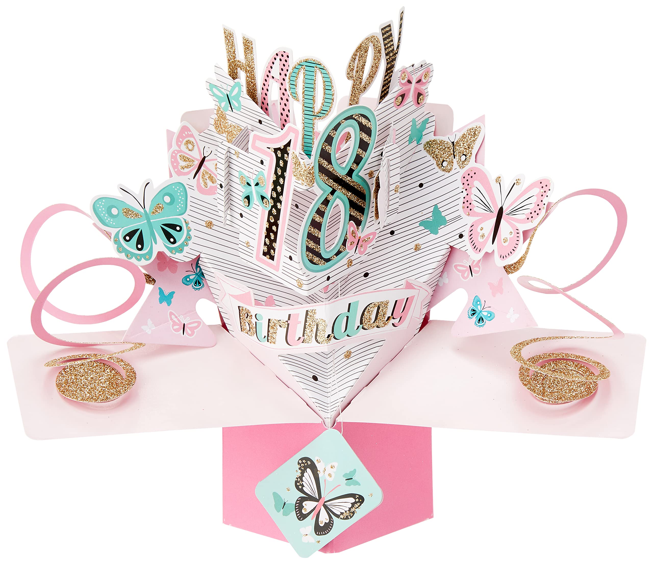 Female 18th Birthday Pop-Up Greeting Card Original Second Nature 3D Pop Up Cards