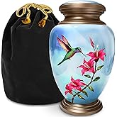 Everlight Memorials Blue Hummingbird Cremation Urn for Human Ashes (Adult, Large) – Exquisite & Iconic Tribute for a Man or Woman – Beautiful Memorial Hummingbird Urn