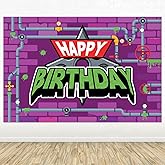 Turtle Birthday Party Backdrop, 1.5x1m/5x3ft Cartoon Themed Happy Birthday Banner Background Wall Posters Photo Backdrop Decoration for Girls Boys Party Decorations Supplies