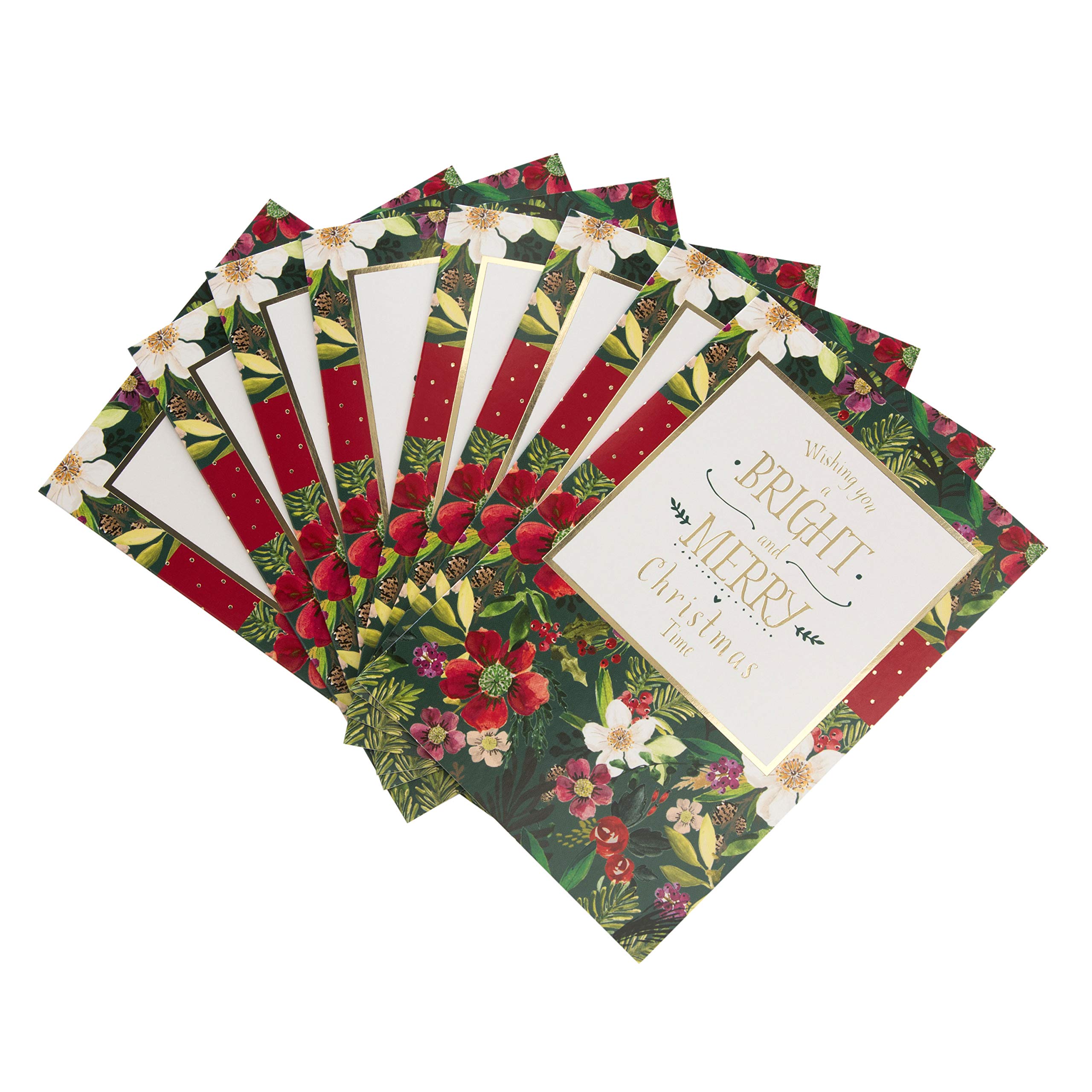 Winter Florals Charity Christmas Cards from Hallmark - Pack of 8 in 1 Design