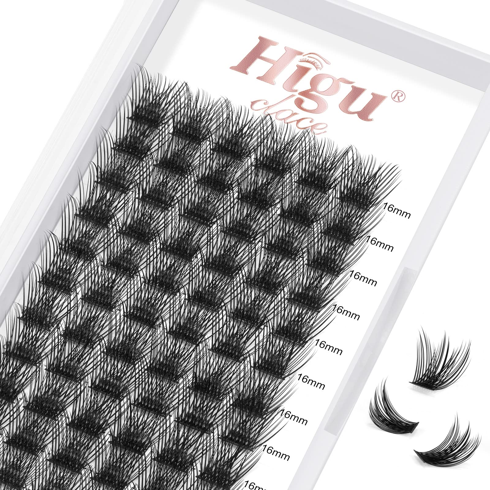 Lash Clusters DIY Eyelash Extensions 72 Pcs Cluster Eyelash Extensions 8-16mm Cluster Lashes D Curl Thin Stem Eyelashes Clusters Reusable Makeup for Self-application (Shrub D 8-16mm) — image 1