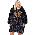 Harry Potter Oversized Wearable Blanket Hoodie Options for Men and Women | White AOP, Hedwig or Navy with Logo Sherpa Fleece