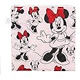 Bumkins Disney Reusable Sandwich and Snack Bags, for Kids School Lunch and for Adults Portion, Washable Fabric, Waterproof Cloth Zip Bag, Travel Pouch, Food-Safe, Large, Minnie Mouse Classic