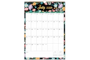 LEMOME HOME 2024-2025 Wall Calendar -18 Monthly Calendar 2024-2025, 12" x 17", Jul. 2024 - Dec. 2025, Twin-Wire Binding + Hanging Hook + Large Ruled Blocks with Julian Dates - Floral