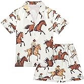 Vozoza Silk Pajama Sets Short Sleeve Pajamas Soft Sleepwear 2 Piece Pjs Set