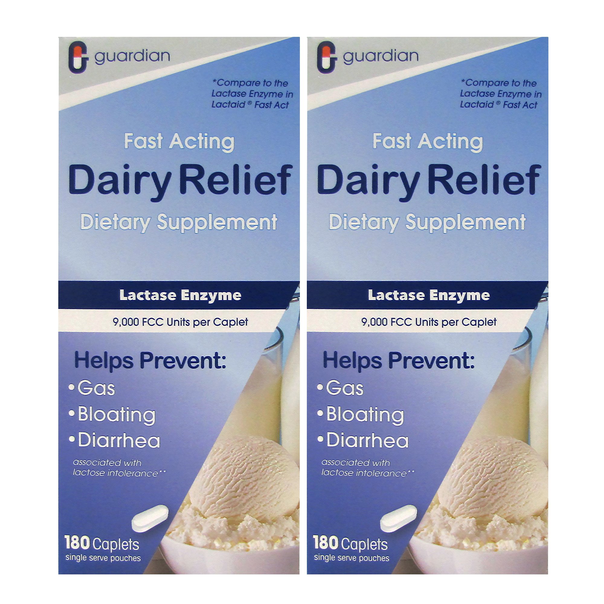 Guardian Dairy Relief Fast Acting Lactase, 360 Caplets, 9000 FCC