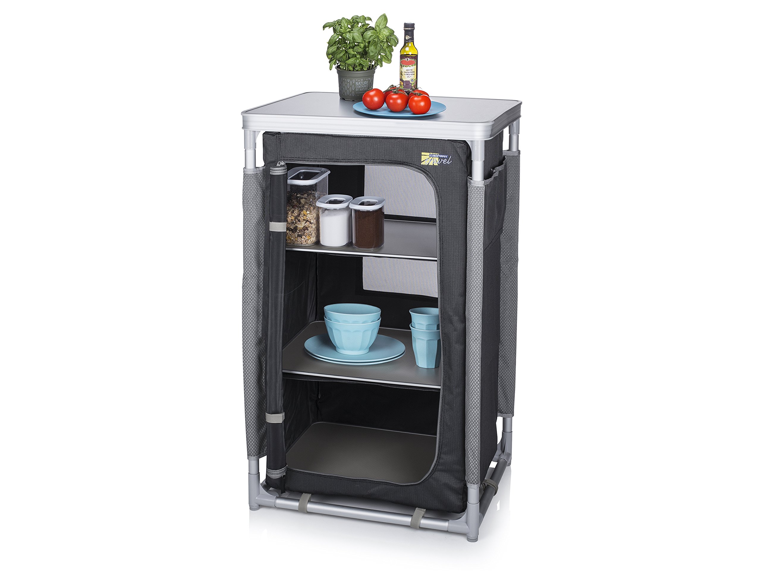 Armoire de camping Campart Travel CU-0719 Nice – Trois compartiments – Armature en aluminium