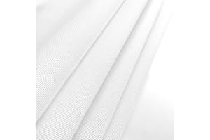 Zhenqing 14CT Aida Cloth - 30x35 Inch Cross Stitch Fabric for Embroidery, Pre-Cut Needlework Material, Acid-Free, Durable Weave(White)