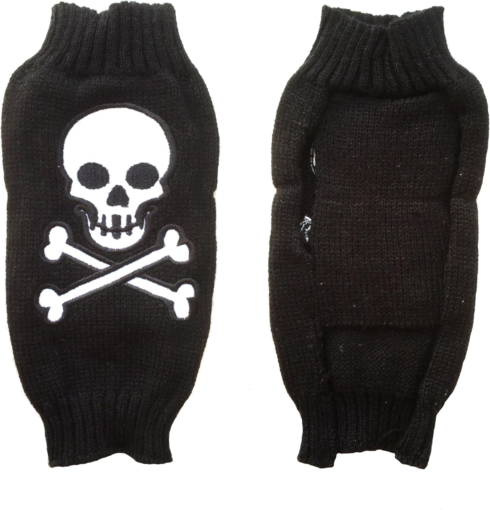 Cute Soft Halloween Style Black/White Skull Pet Puppy Dog Sweater Jumper Clothes Coat (S)