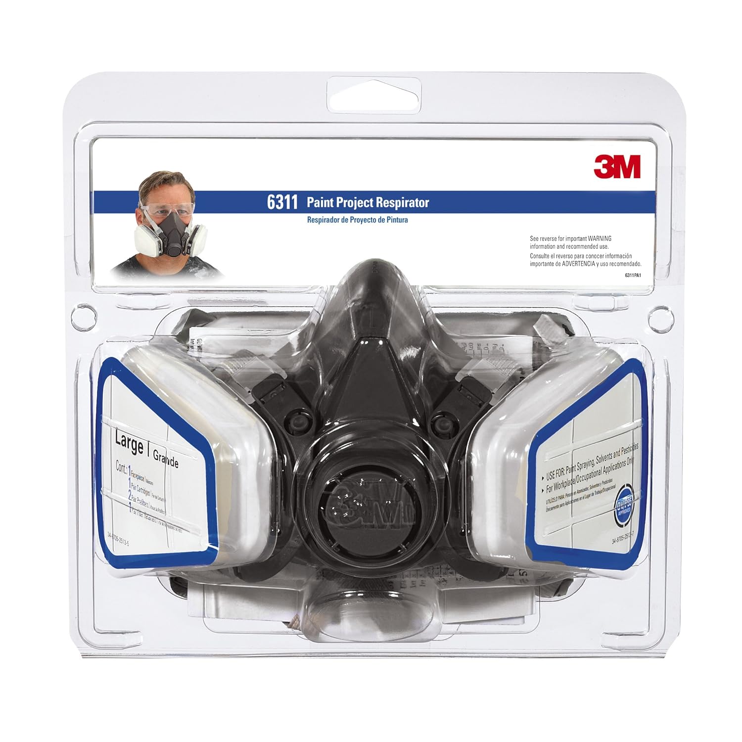 3M Paint Project Respirator, Large Papr Safety Respirators