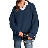 Arach&Cloz Women's Wool Blend Oversized V Neck Casual Sweaters 2025