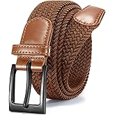 VONMELLI Nickle Free No Metal Belt for Men, TSA Approved Hypoallergenic Elastic Stretch Braided Belt Men