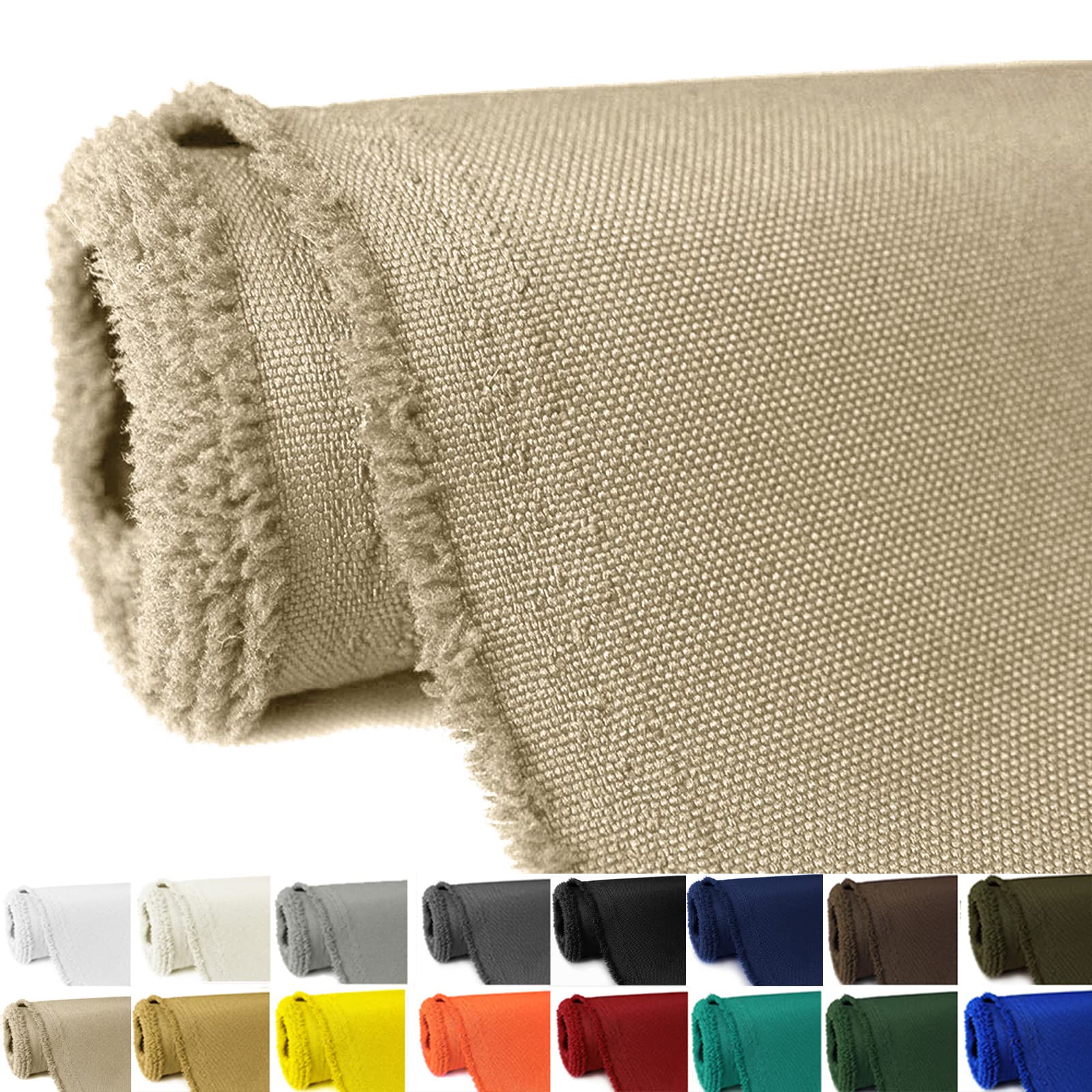 Photo 1 of GeeComfy Waterproof Canvas Fabric by The Yard 58" W 600D Upholstery Polyester Material Indoor Outdoor Water Resistant Fabric for Chair Cushion Furniture Cover Sewing DIY Cloth, 1 Yard Khaki