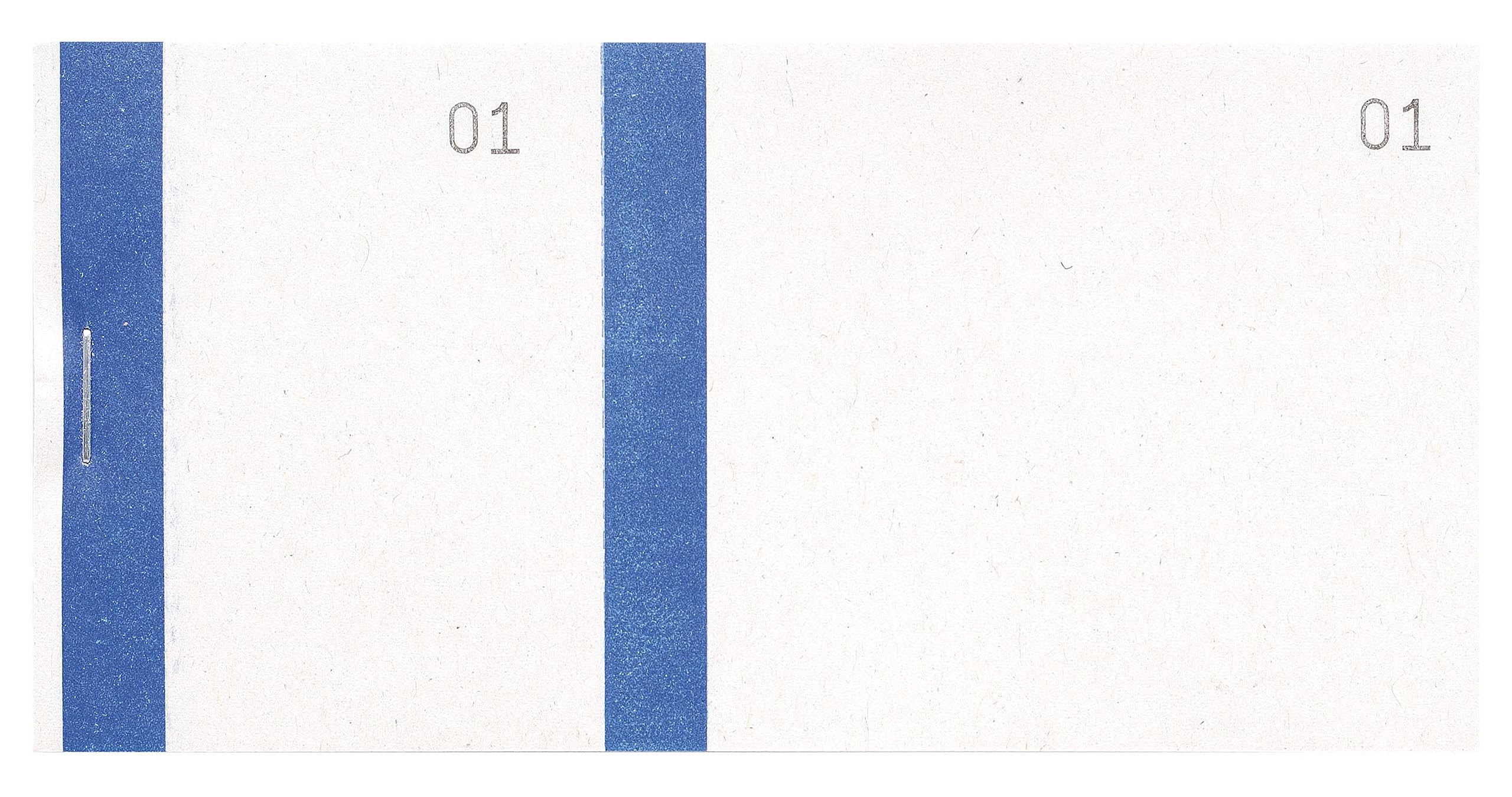 Exacompta - Ref. 96302E - Pack of 10 vendor pads with colour band 100 sheets double numbered - Size 6.6 x 13.5 cm - Blue