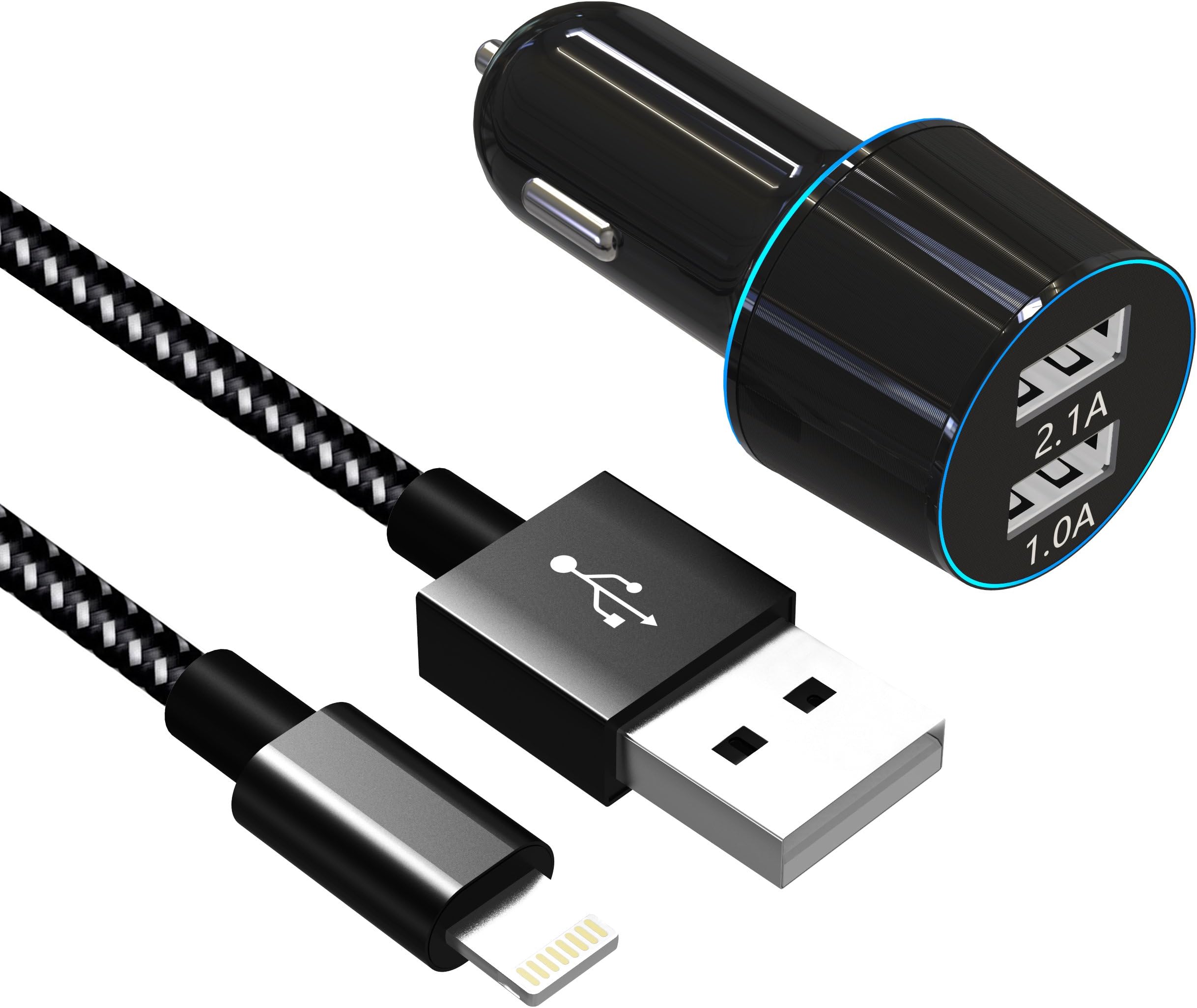 Car Charger, Czznn Fast Car Charger Extra Long 6 ft Charging Cable Compatible iPhone Car Charger iPhone X/8/7/6s/6/SE