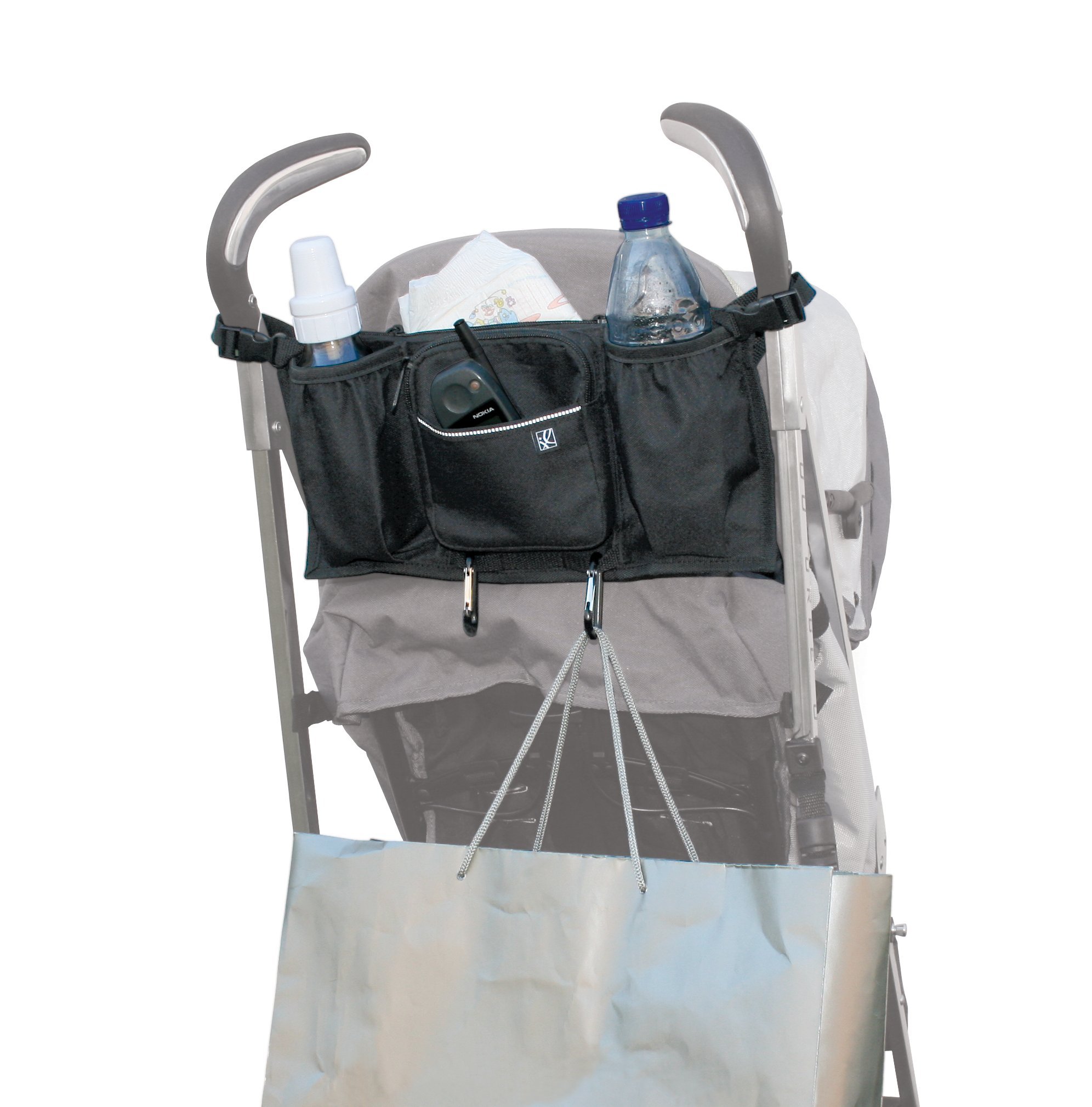 JL Childress Bottles 'N Bags Stroller Organiser for Newborn and Above (Black)