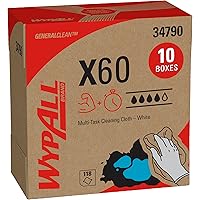 WypAll® GeneralClean™ X60 Multi-Task Cleaning Cloths (34790), Pop-Up Box, Strong and Absorbent Towels, White (118 Sheets/Box,