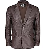 Jild 2-Button Croco Printed Premium Leather Blazer For Men - Notched Lapel Casual Coat Style Lambskin Leather Jacket Men